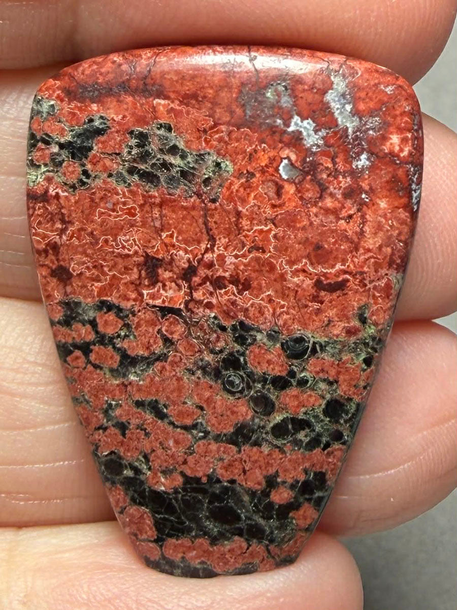 Freeform 33x24mm Mexican Flower Obsidian Cabochon 43