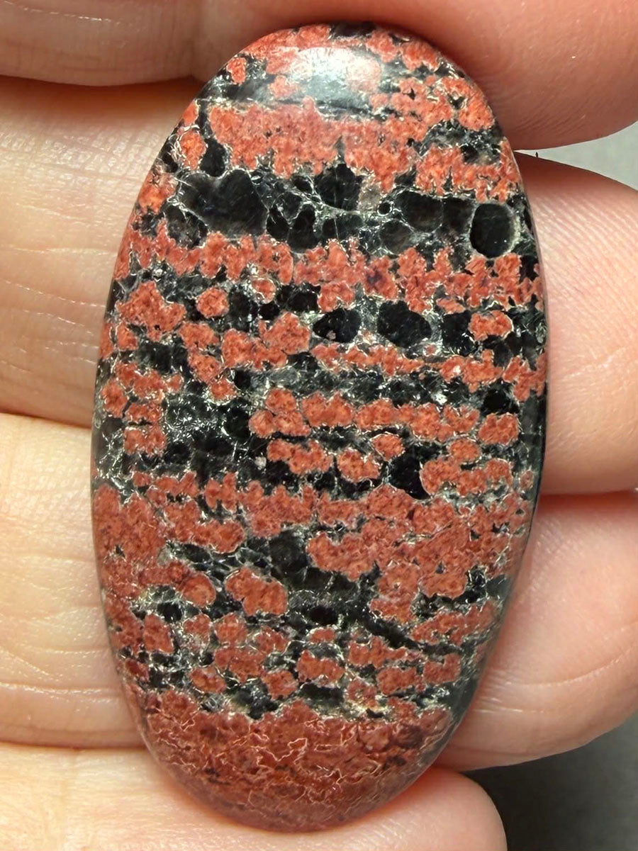 Oval 40x22mm Mexican Flower Obsidian Cabochon 46