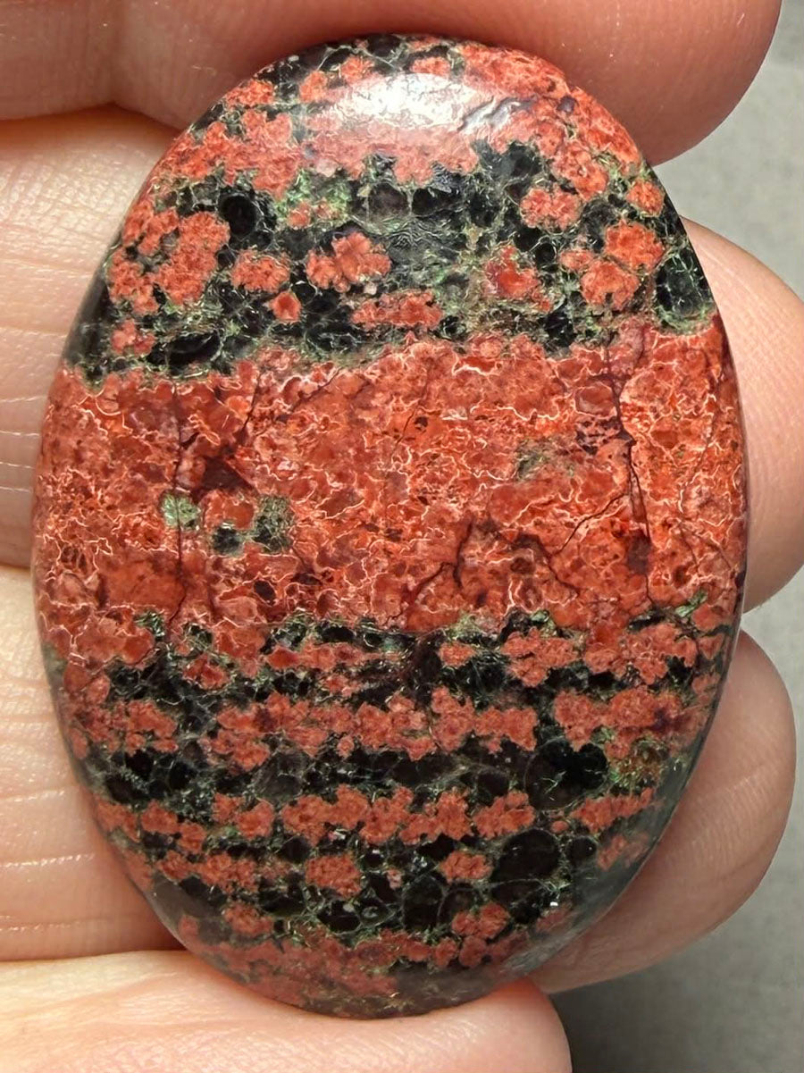 Oval 35x25mm Mexican Flower Obsidian Cabochon 47