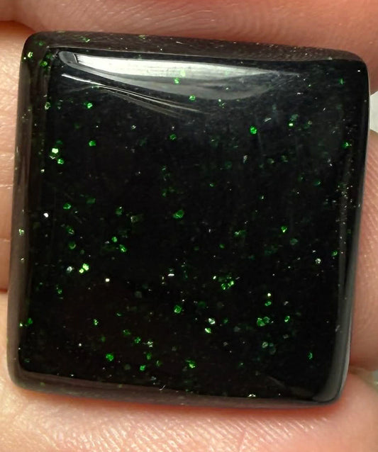 Rectangle 27x25mm Greenstone Cabochon 13