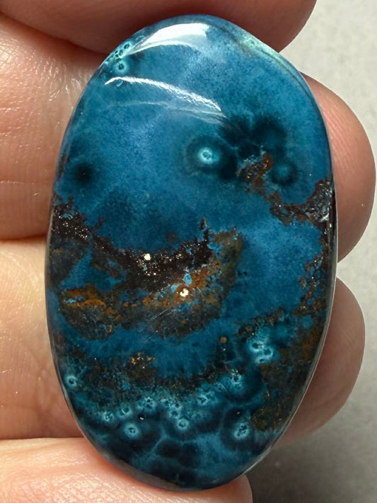 Oval 34x20mm Shattuckite Cabochon 76