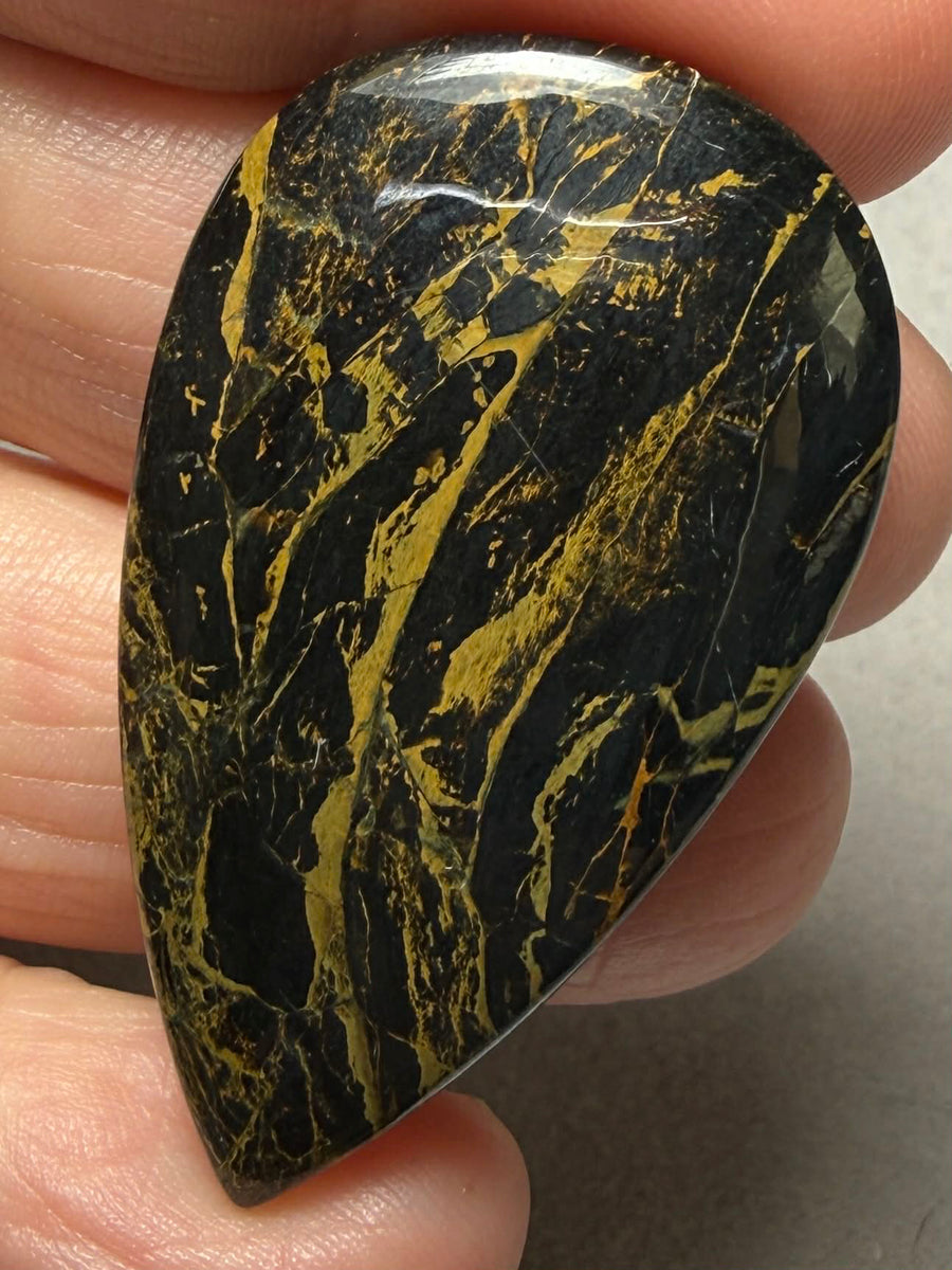 Teardrop 44x25mm Iron Mustang Turquoise Mix Cabochon 08