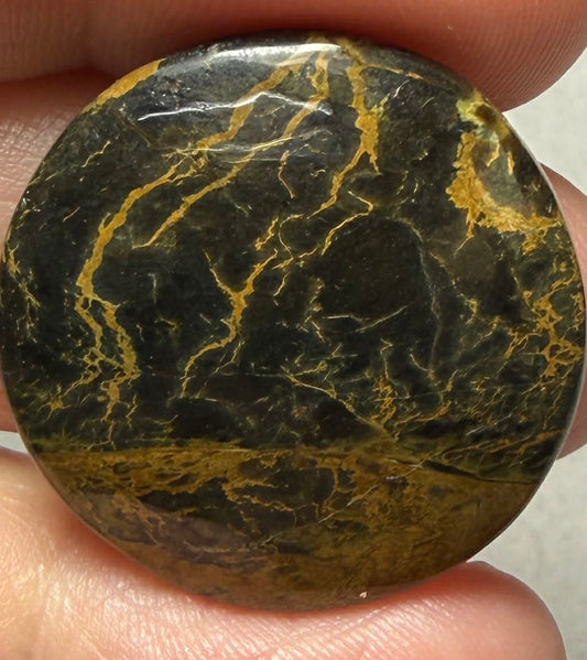 Round 26x26mm Iron Mustang Turquoise Mix Cabochon 33