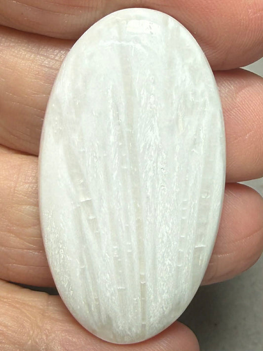 Oval 44x24mm White Scolecite Cabochon 15