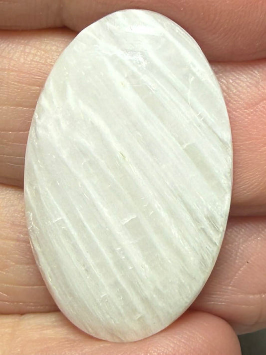 Oval 32x19mm White Scolecite Cabochon 17