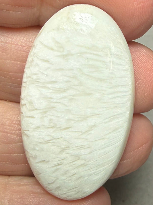 Oval 40x22mm White Scolecite Cabochon 21