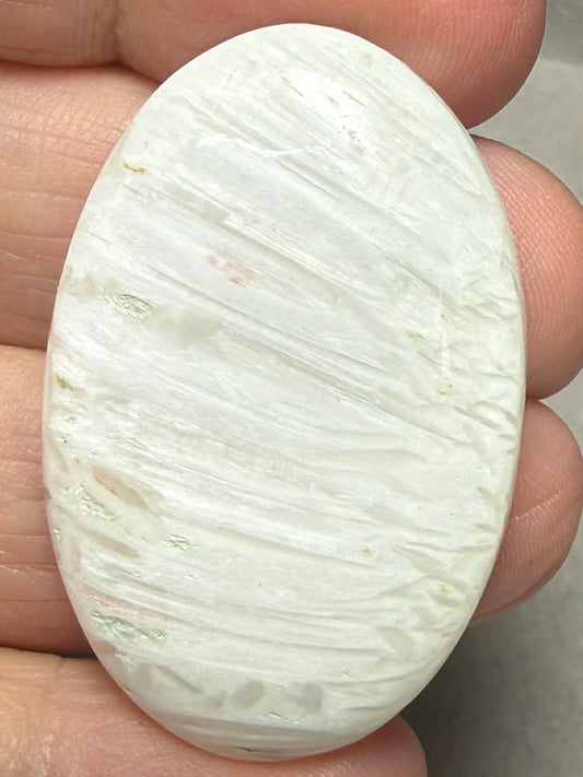 Oval 41x26mm White Scolecite Cabochon 22