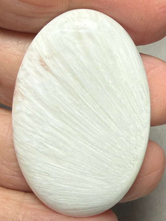 Oval 45x29mm White Scolecite Cabochon 23