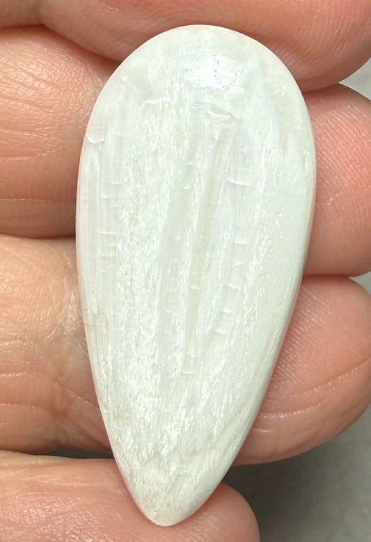 Teardrop 35x16mm White Scolecite Cabochon 25