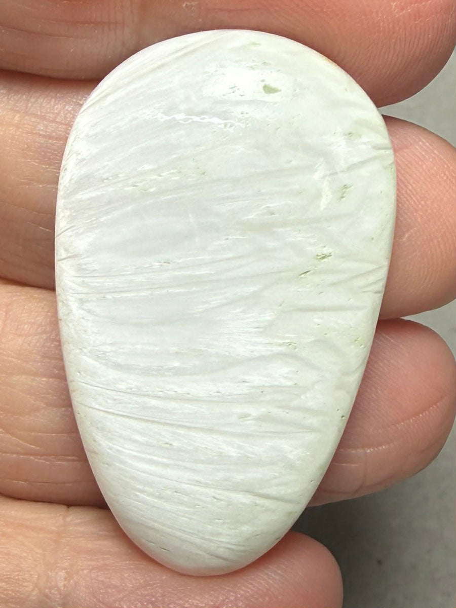 Teardrop 40x24mm White Scolecite Cabochon 31