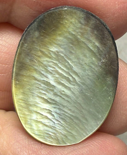 Oval 24x18mm Black Mother of Pearl Cabochon 02