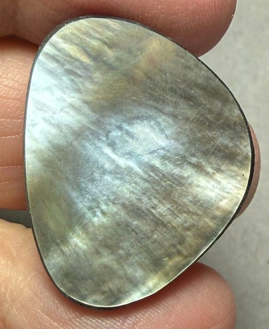 Freeform 29x23mm Black Mother of Pearl Cabochon 15