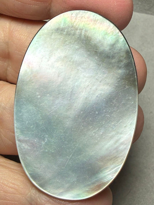 Oval 50x33mm Black Mother of Pearl Cabochon 17