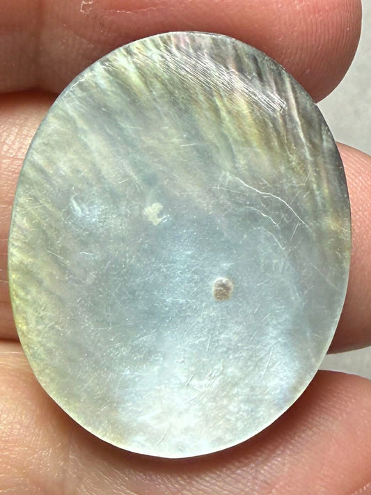 Oval 28x23mm Black Mother of Pearl Cabochon 23
