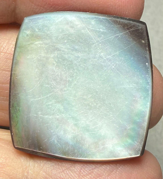 Freeform 25x24mm Black Mother of Pearl Cabochon 27