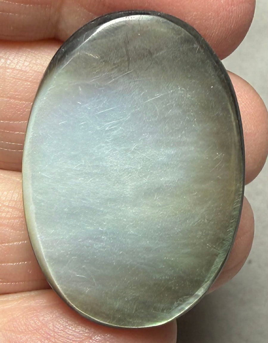 Oval 34x24mm Black Mother of Pearl Cabochon 30
