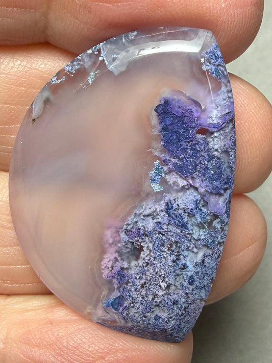 Freeform 35x24mm Purple Moss Agate Cabochon 01