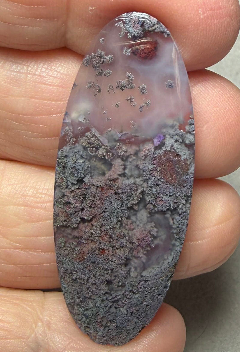 Oval 47x19mm Purple Moss Agate Cabochon 02