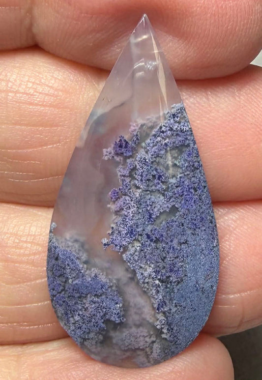 Teardrop 35x17mm Purple Moss Agate Cabochon 03