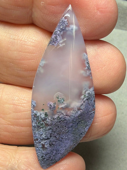 Freeform 47x18mm Purple Moss Agate Cabochon 04