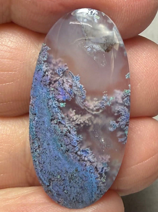 Oval 33x16mm Purple Moss Agate Cabochon 08