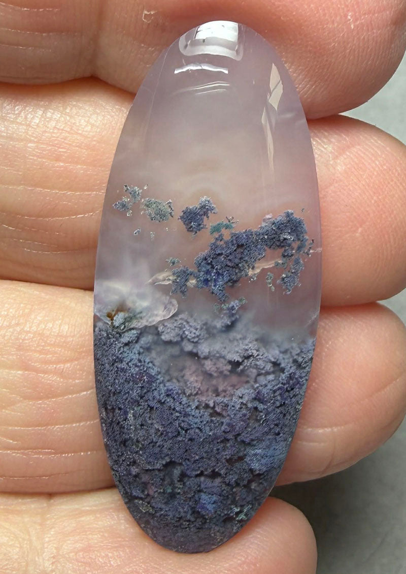 Oval 41x17mm Purple Moss Agate Cabochon 09