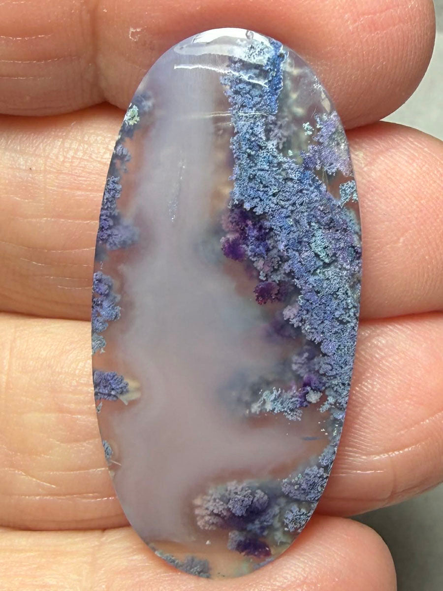 Oval 39x18mm Purple Moss Agate Cabochon 13