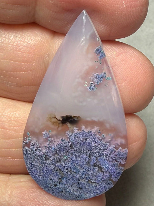 Teardrop 40x22mm Purple Moss Agate Cabochon 15