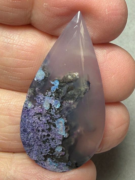 Teardrop 40x20mm Purple Moss Agate Cabochon 16