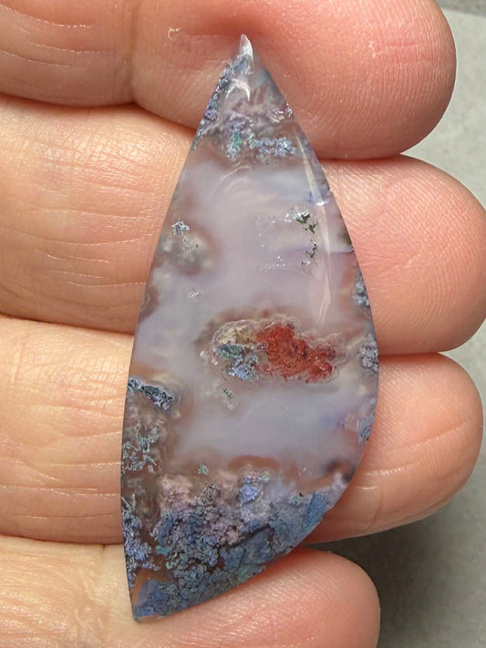Freeform 44x18mm Purple Moss Agate Cabochon 17