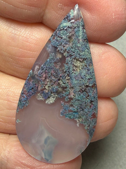 Teardrop 43x22mm Purple Moss Agate Cabochon 18