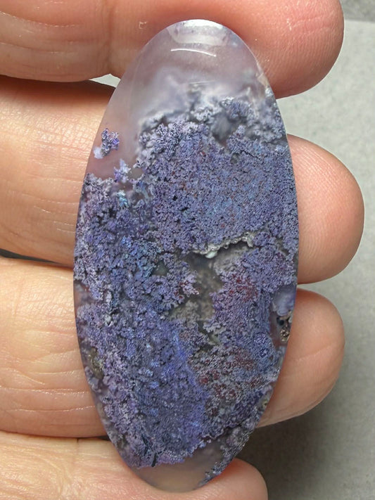Oval 50x23mm Purple Moss Agate Cabochon 21