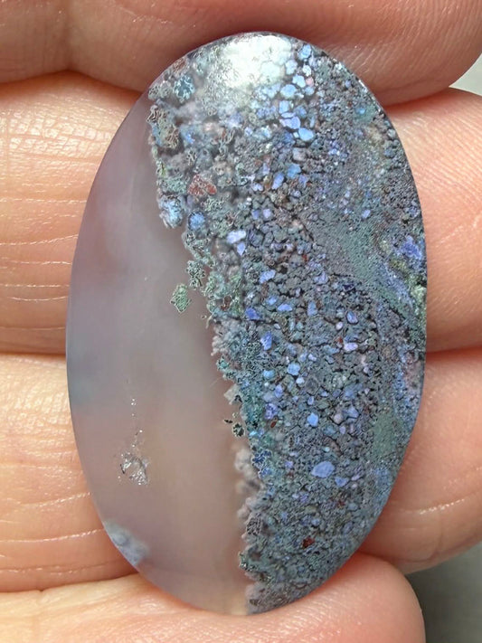Oval 32x19mm Purple Moss Agate Cabochon 24