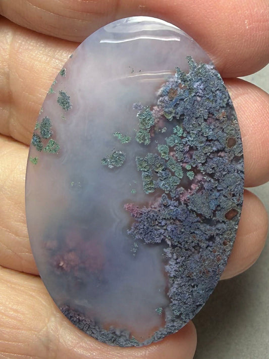 Oval 47x30mm Purple Moss Agate Cabochon 25