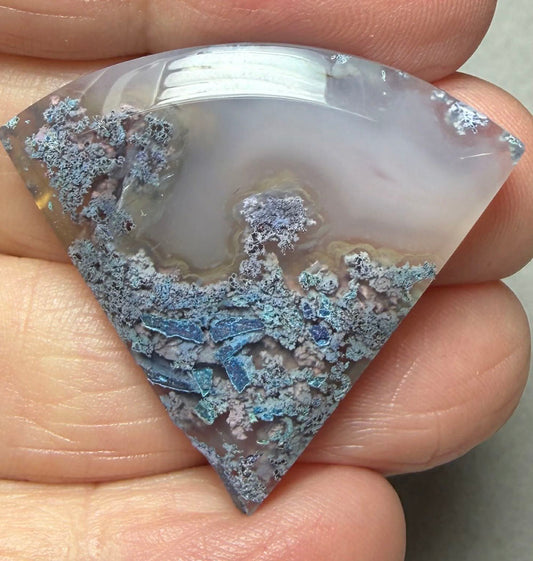Freeform 32x34mm Purple Moss Agate Cabochon 27