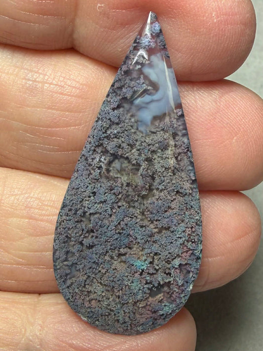 Teardrop 42x19mm Purple Moss Agate Cabochon 29