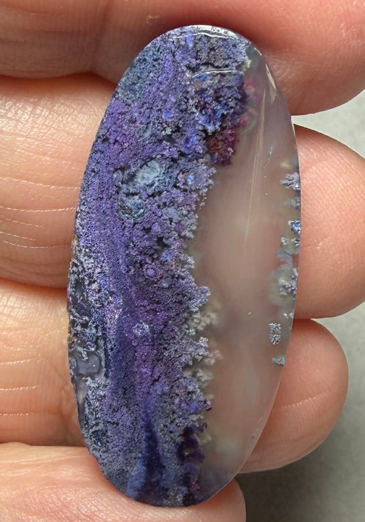 Oval 38x18mm Purple Moss Agate Cabochon 30