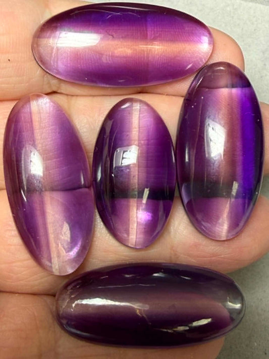 Single Oval 30-35mm Long Hydro Amethyst Cabochon