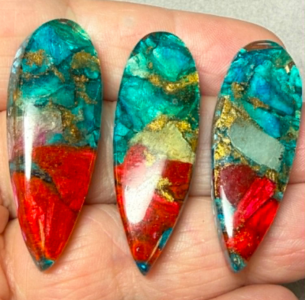 Single Teardrop 41mm Long Bowlerite Cabochon