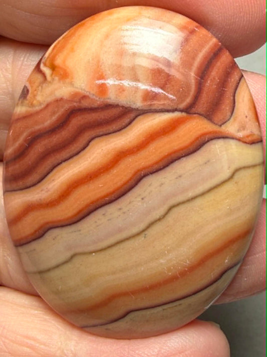 Oval 45x36mm Rolling Hills Wave Dolomite Cabochon 32