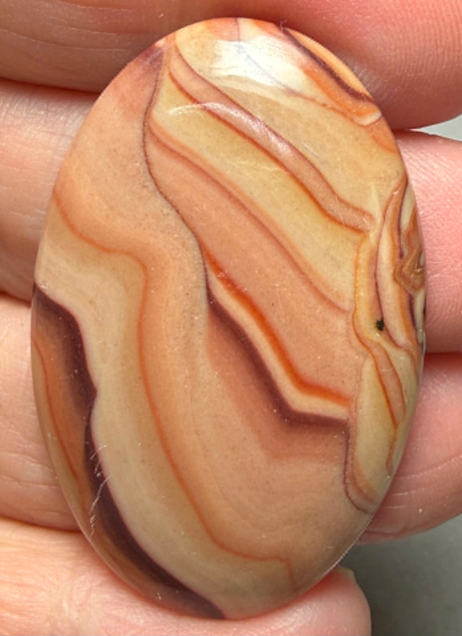 Oval 43x28mm Rolling Hills Wave Dolomite Cabochon 35