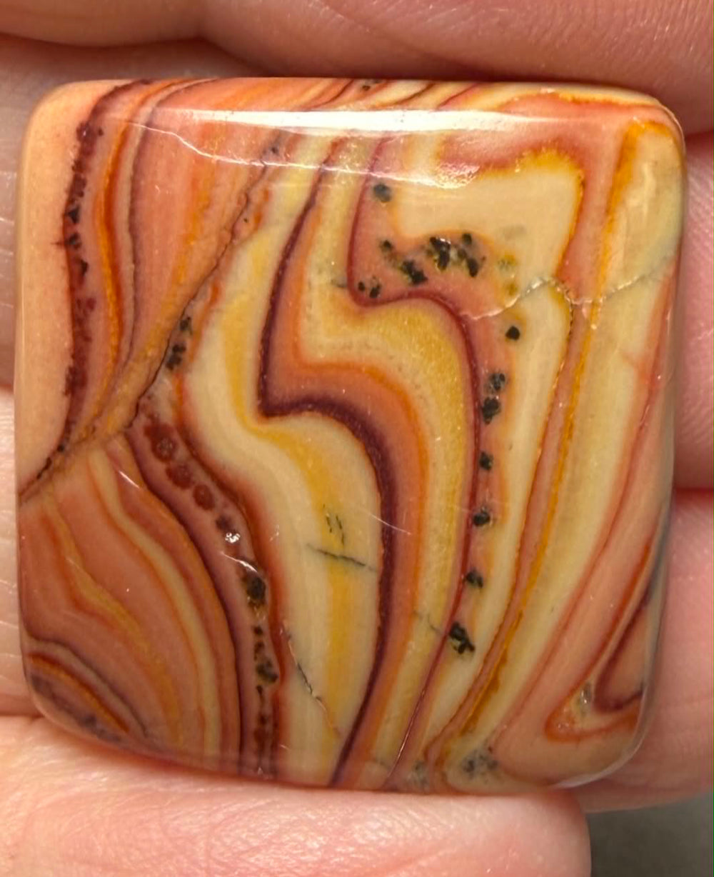 Rectangle 27x24mm Rolling Hills Wave Dolomite Cabochon 43