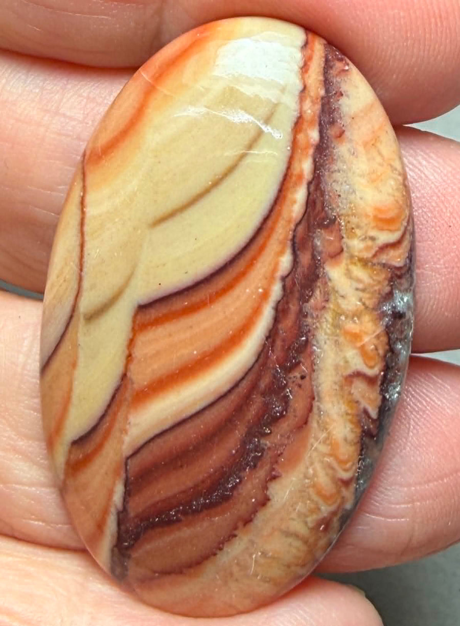 Oval 43x26mm Rolling Hills Wave Dolomite Cabochon 54