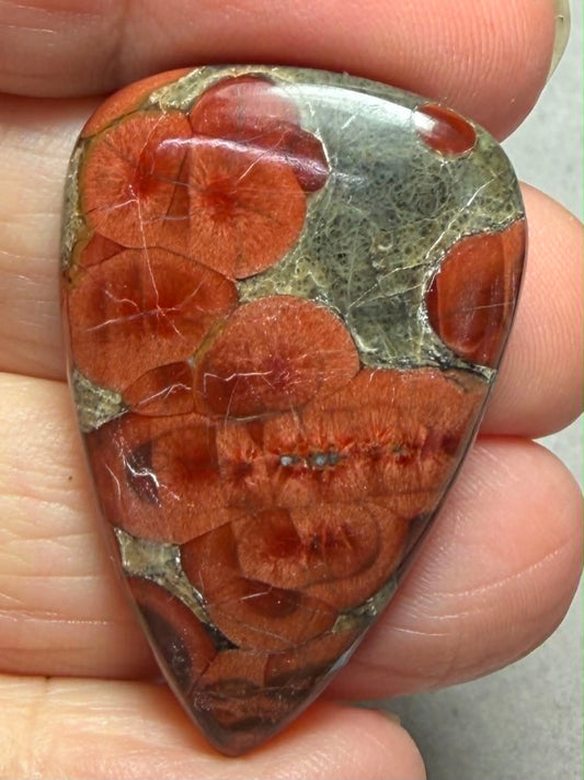 Teardrop 38x25mm Peanut Obsidian Cabochon 38