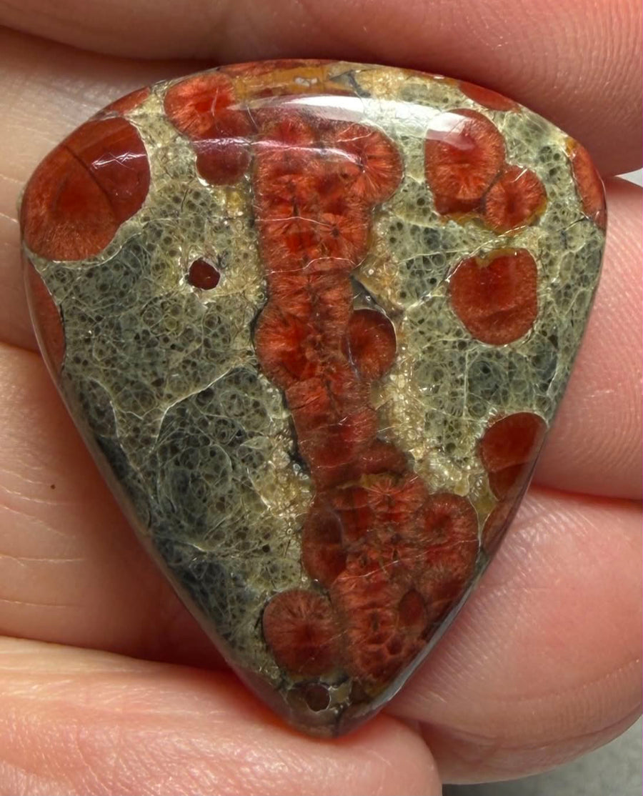 Teardrop 29x25mm Peanut Obsidian Cabochon 51