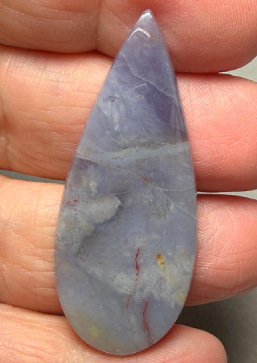 Teardrop 46x20mm Purple Chalcedony Cabochon 04