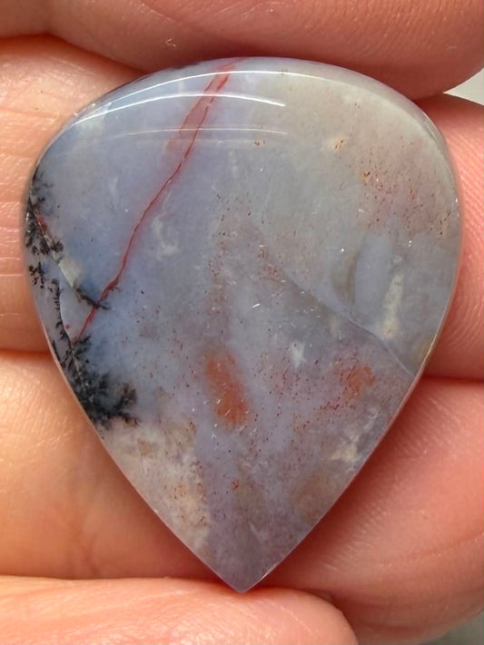 Teardrop 26x22mm Purple Chalcedony Cabochon 15