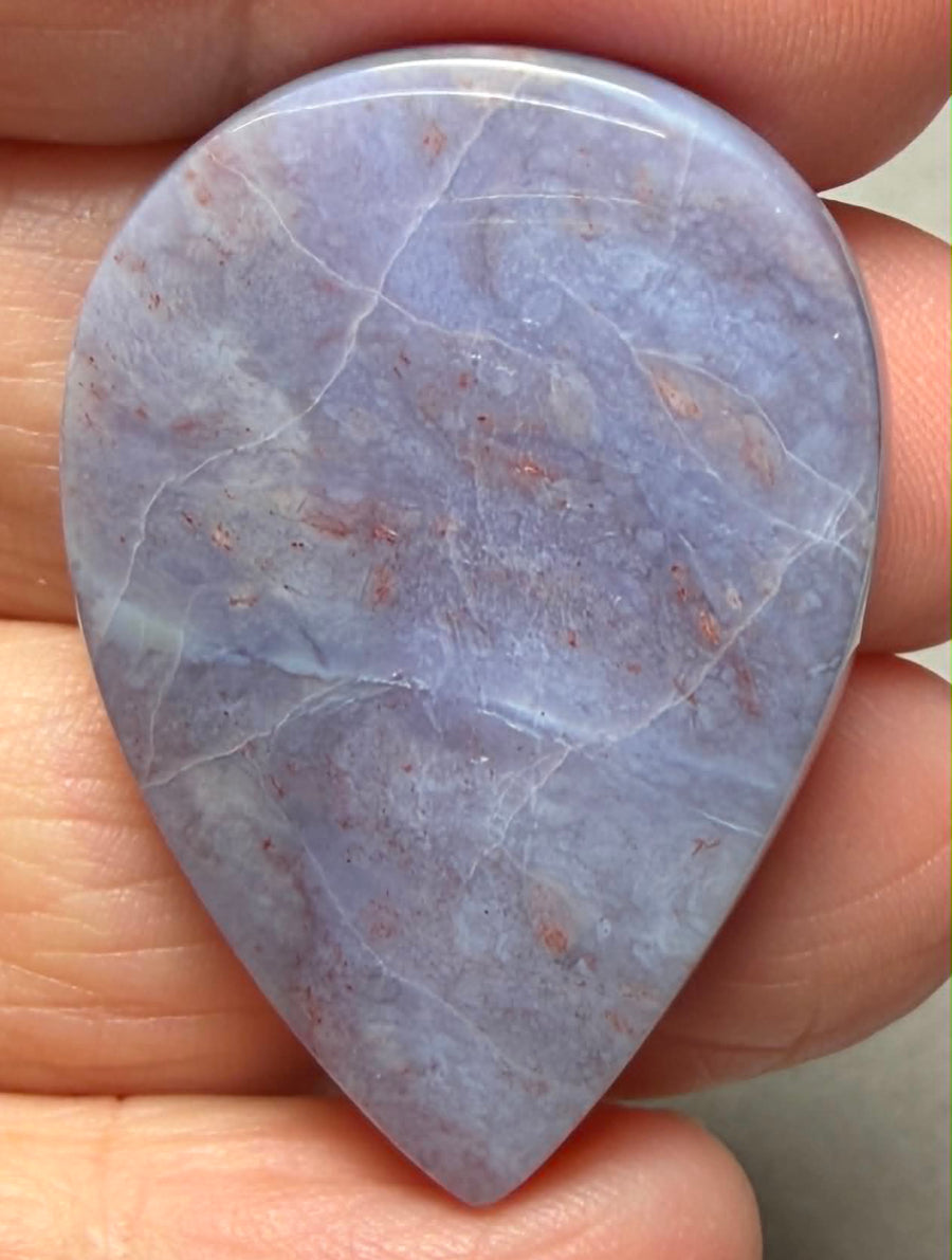 Teardrop 38x27mm Purple Chalcedony Cabochon 25