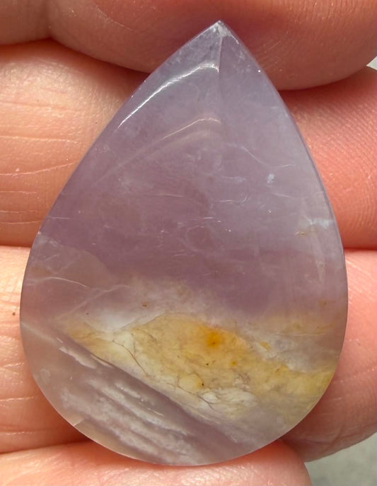 Teardrop 29x21mm Purple Chalcedony Cabochon 26