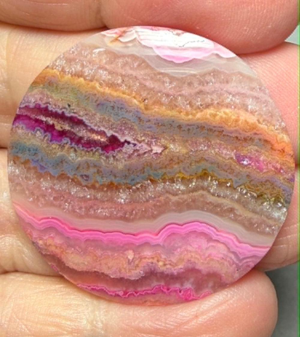 Round 34x34mm Coloured Crazy Lace Jasper Cabochon 02